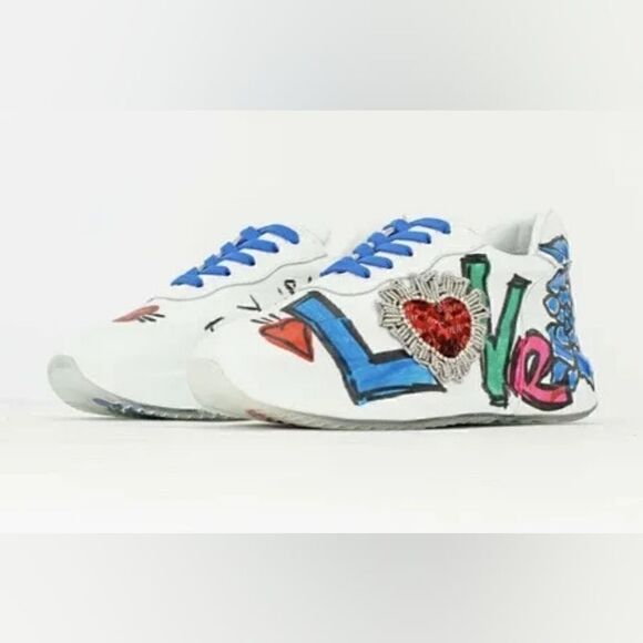Camuzares Shoes - Camuzares Love Whimsical Athleisure Playful Statement Graphic Sneakers 11 EUC